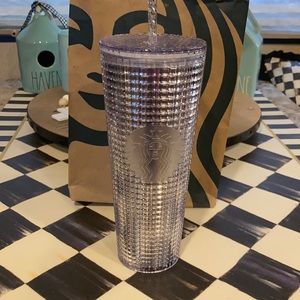 NEW STARBUCKS STUDDED TUMBLER 24 oz SILVER